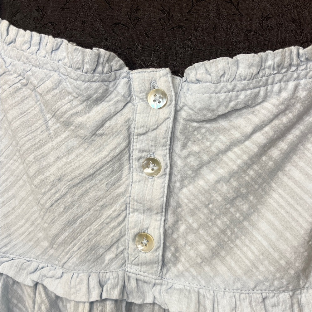 Free People Leave It To Me Crop Top Light Blue Blouse Size Large - Picture 3 of 7